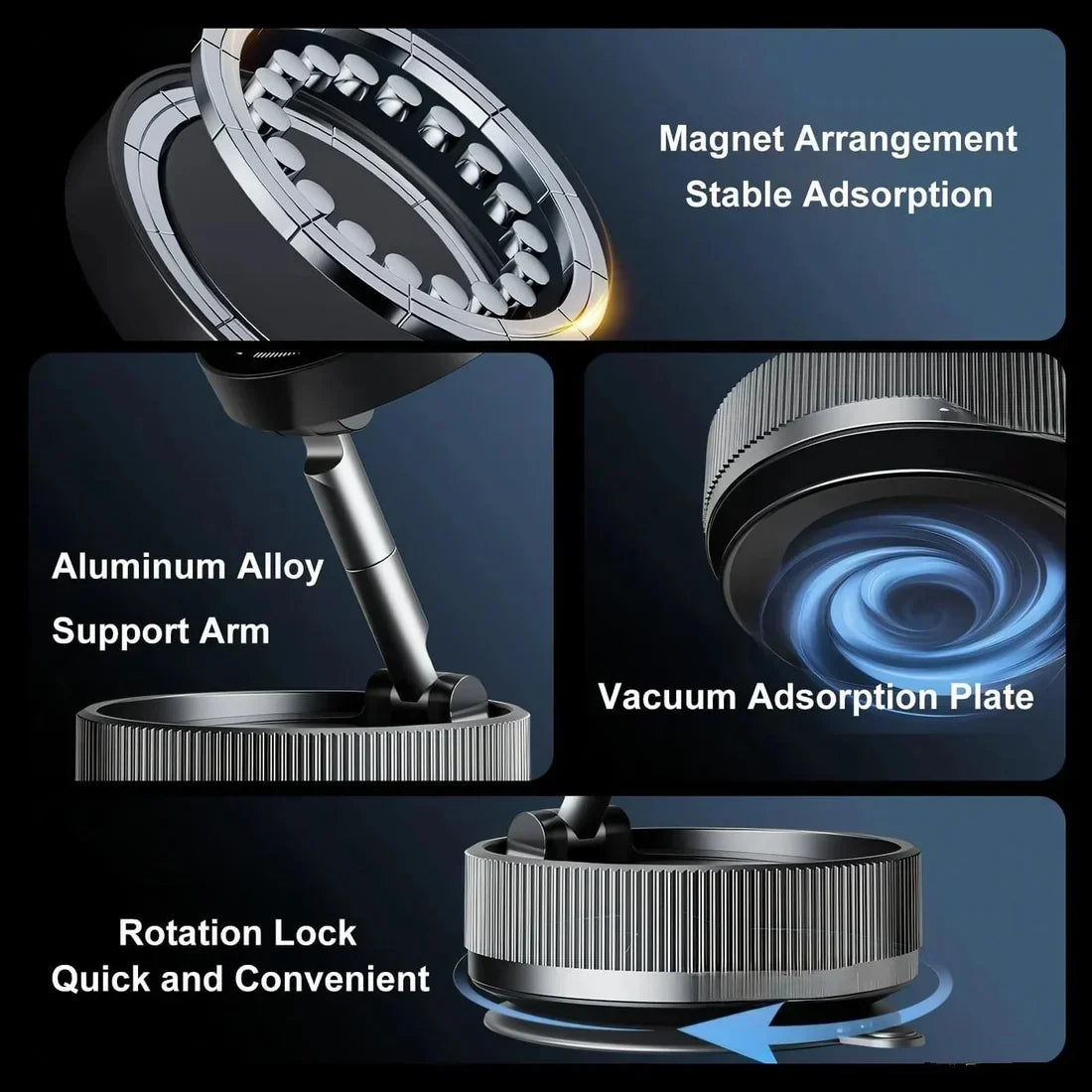 Vacuum Suction Magnetic Phone Holder